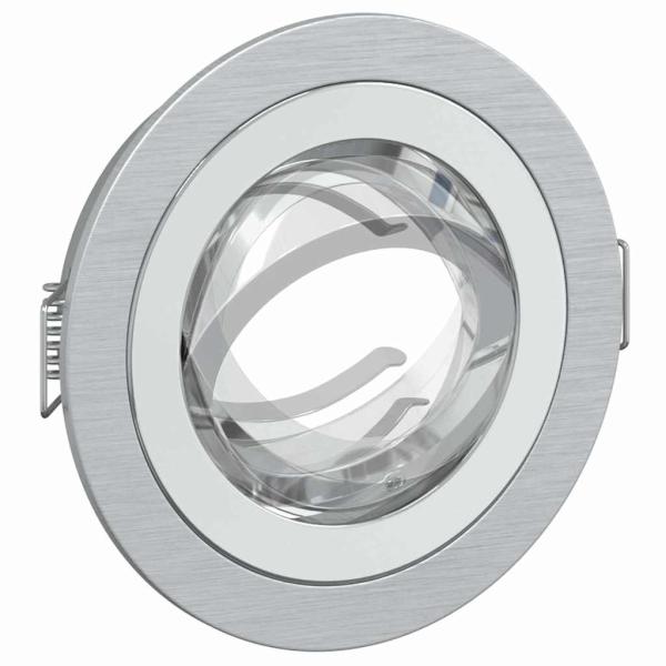 Einbau-Scheinwerfer 6 Stück Rund GU10 Silber Ø91 mm