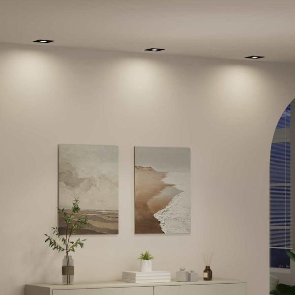 ARDEBO.de - Einbau-Spotlights 12 Stück Quadratisch GU10 Schwarz 91x91 mm