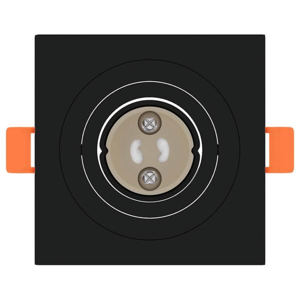 Einbau-Spotlights 12 Stück Quadratisch GU10 Schwarz 91x91 mm