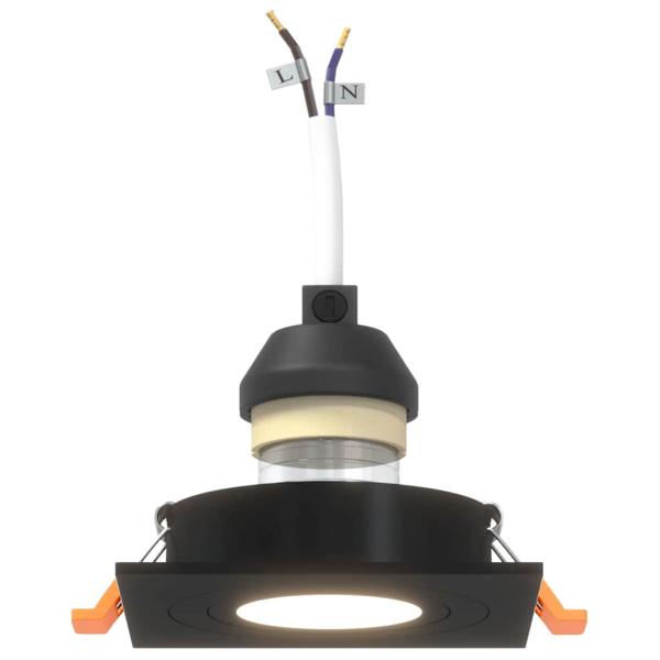 Einbau-Spotlights 12 Stück Quadratisch GU10 Schwarz 91x91 mm