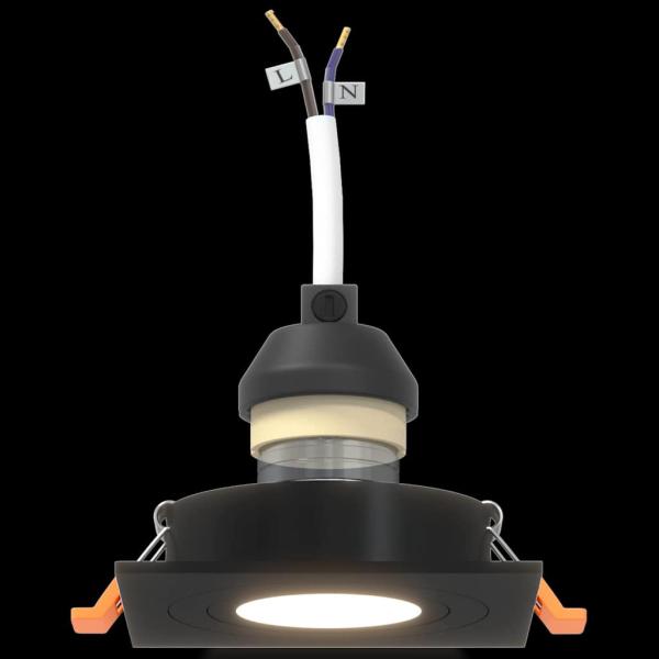 Einbau-Spotlights 24 Stück Quadratisch GU10 Schwarz 91x91 mm