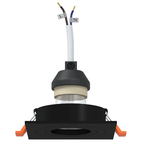 Einbau-Spotlights 24 Stück Quadratisch GU10 Schwarz 91x91 mm