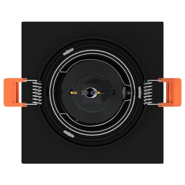 Einbau-Spotlights 24 Stück Quadratisch GU10 Schwarz 91x91 mm