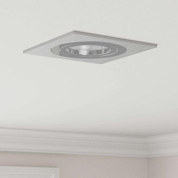 ARDEBO.de - Einbau-Spotlights 6 Stück Quadratisch GU10 Silber 91x91 mm