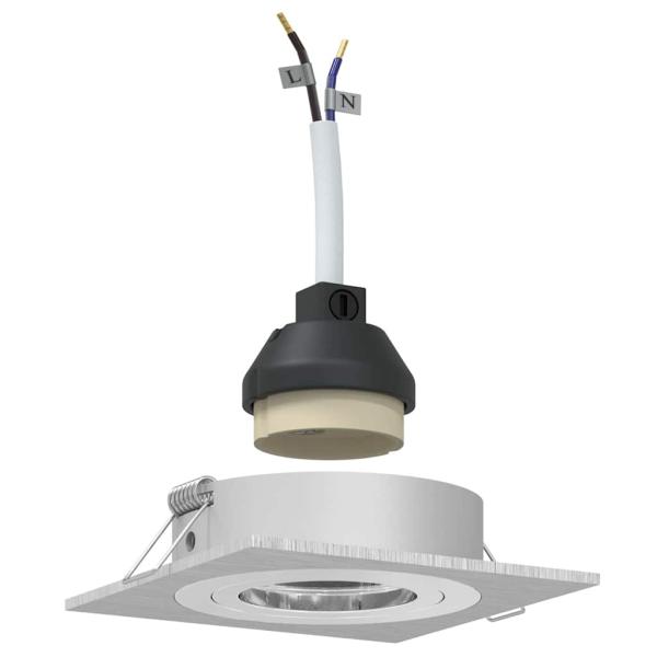 Eingebaute Spotlights 24 Stück Quadratisch GU10 Silber 91x91 mm