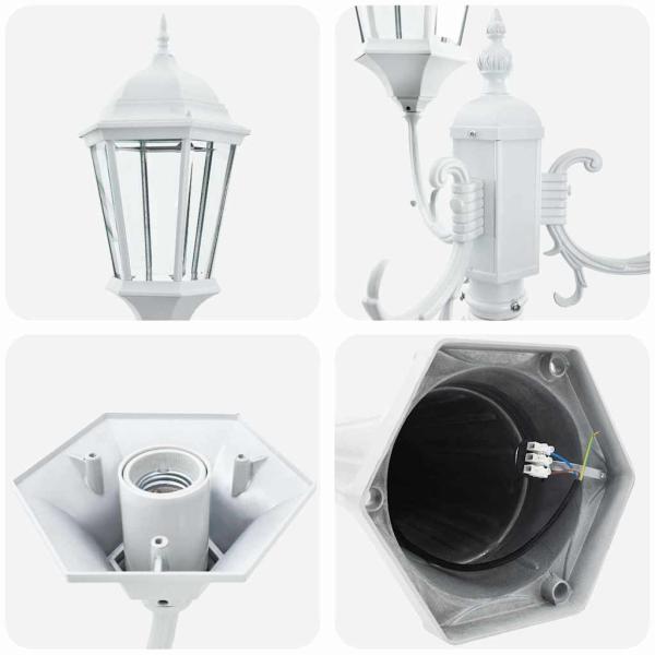 Gartenlaterne Weiß Aluminium 61 x 53 x 235 cm