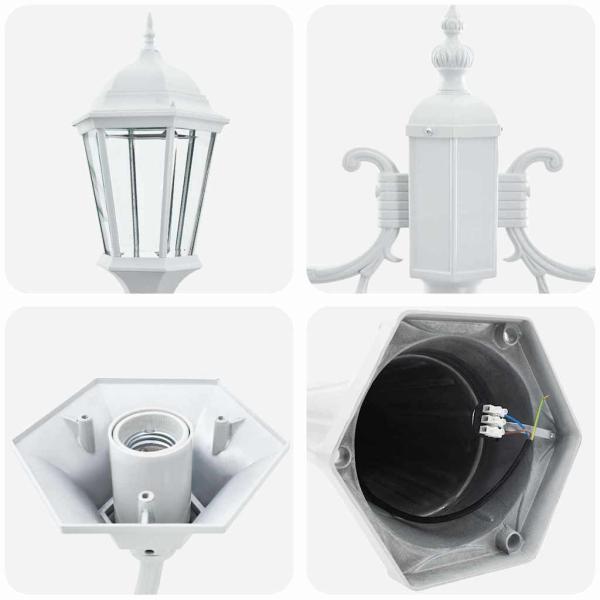 Gartenlaterne Weiß Aluminium 68 x 20 x 235 cm Langlebig