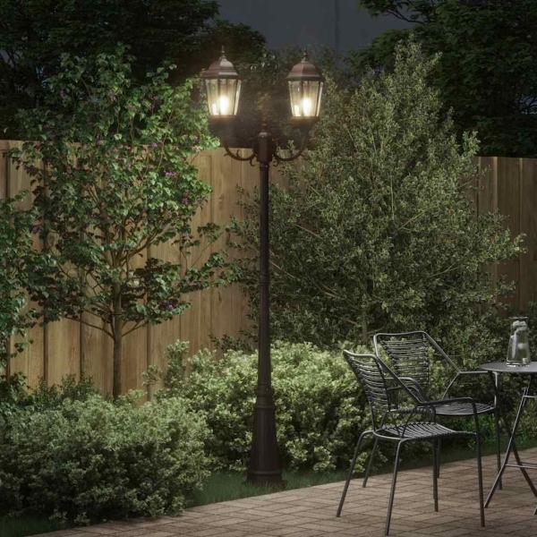 Gartenlichtmast Bronze Aluminium 68 x 20 x 235 cm Gartenlichtmast
