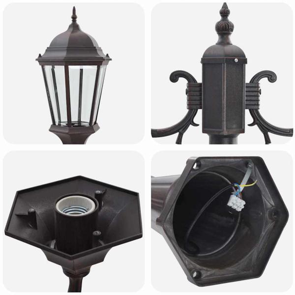 Gartenlichtmast Bronze Aluminium 68 x 20 x 235 cm Gartenlichtmast