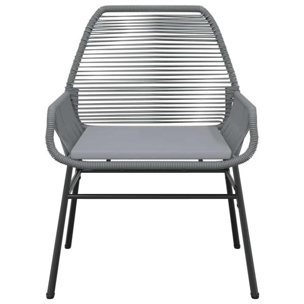 9-tlg. Garten-Essgruppe mit Kissen Grau Poly Rattan Glas