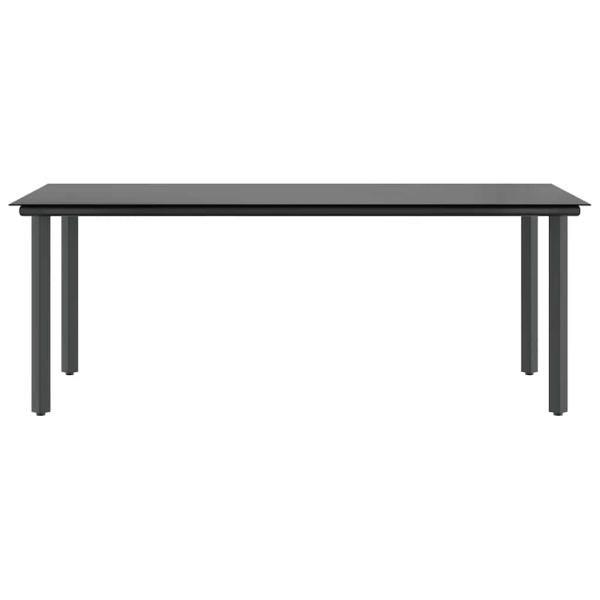 7-tlg. Garten-Essgruppe mit Kissen Grau Poly Rattan Glas