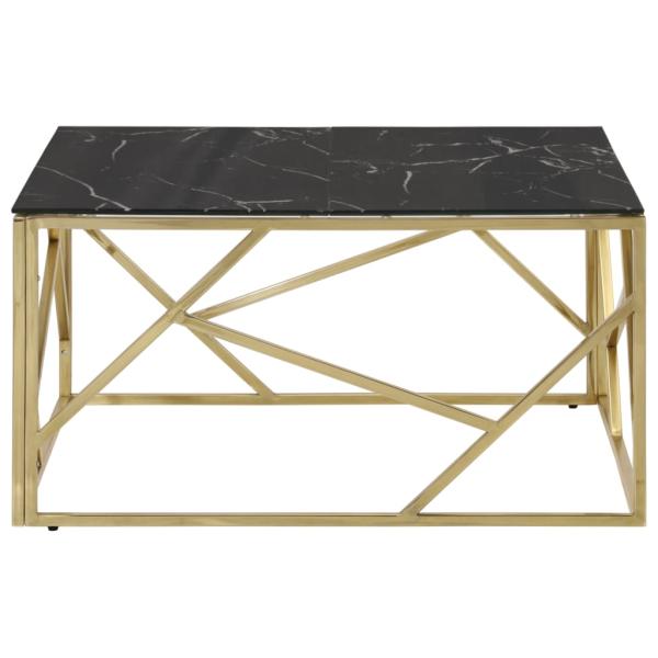 Couchtisch Golden Edelstahl und Hartglas