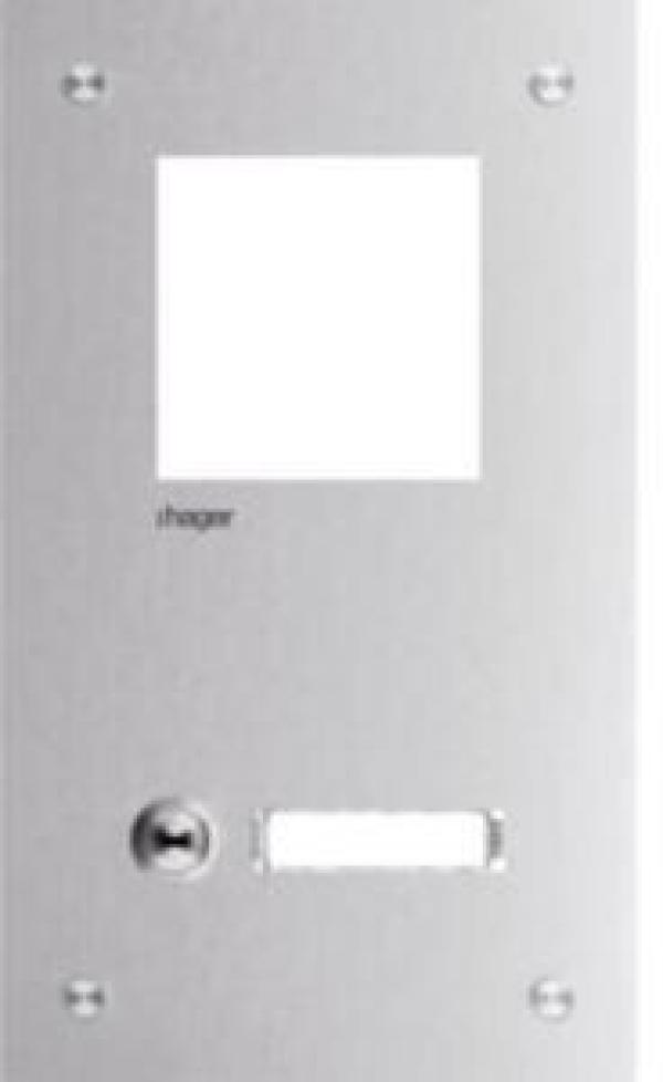 ARDEBO.de Hager RTQ101X Frontplatte intercom mono, 1 Taste + Namensschild, 255x150x32mm, Edelstahl