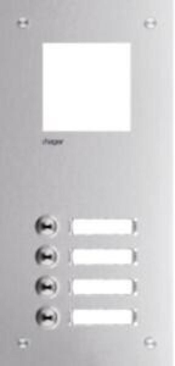 ARDEBO.de Hager RTQ104X Frontplatte intercom mono, 4 Tasten + Namensschild, 315x150x32mm, Edelstahl