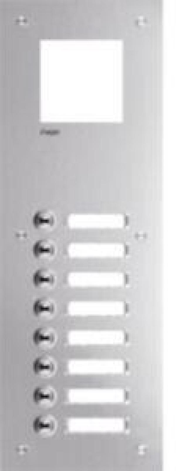 ARDEBO.de Hager RTQ108X Frontplatte intercom mono, 8 Tasten + Namensschild, 435x150x32mm, Edelstahl