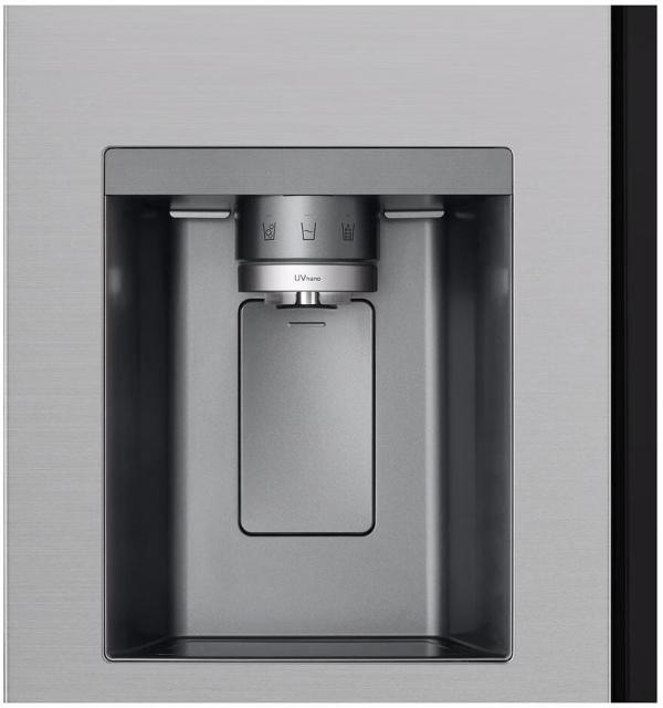 LG GSXE81PYBD Side-by-Side Kombination, 91,3 cm breit, 628 L, Eis-, Crushed Ice- und Wasserspender, WLAN, Prime silver