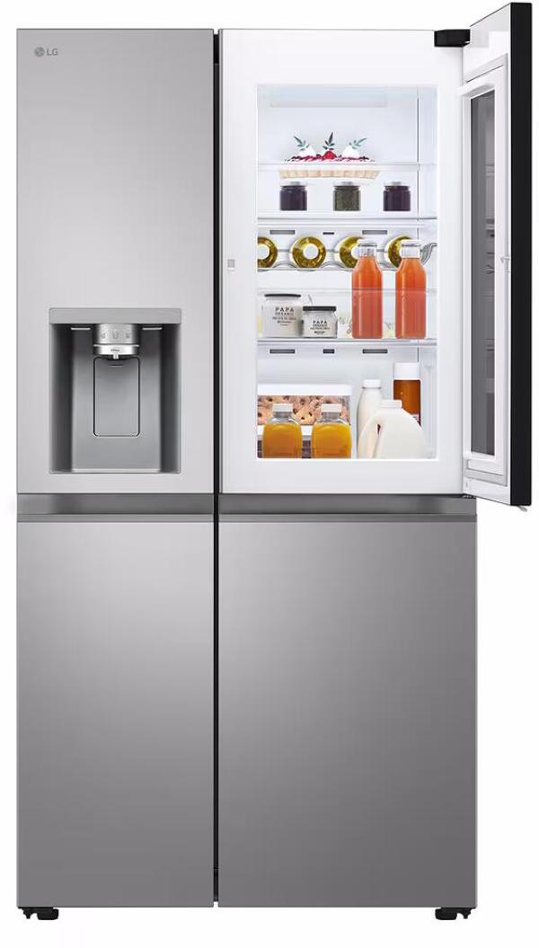 LG GSXE81PYBD Side-by-Side Kombination, 91,3 cm breit, 628 L, Eis-, Crushed Ice- und Wasserspender, WLAN, Prime silver
