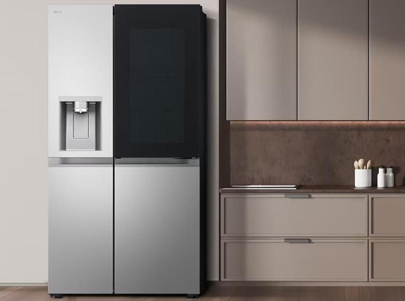 LG GSXE81PYBD Side-by-Side Kombination, 91,3 cm breit, 628 L, Eis-, Crushed Ice- und Wasserspender, WLAN, Prime silver
