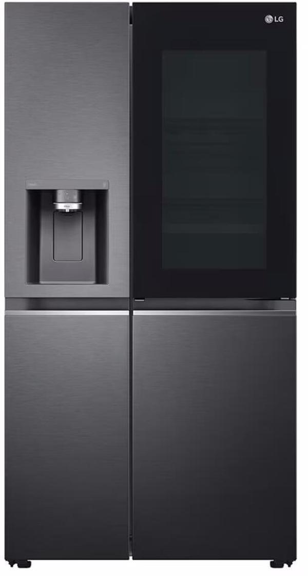 ARDEBO.de LG GSXE81EVBD Stand Side-by-Side Kombination, 91,3 cm breit, 628 L, Eis-, Crushed Ice- und Wasserspender, WLAN, InstaView, Essence Black Steel