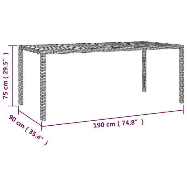 9-tlg. Garten-Bistro-Set mit Kissen Grau Poly Rattan