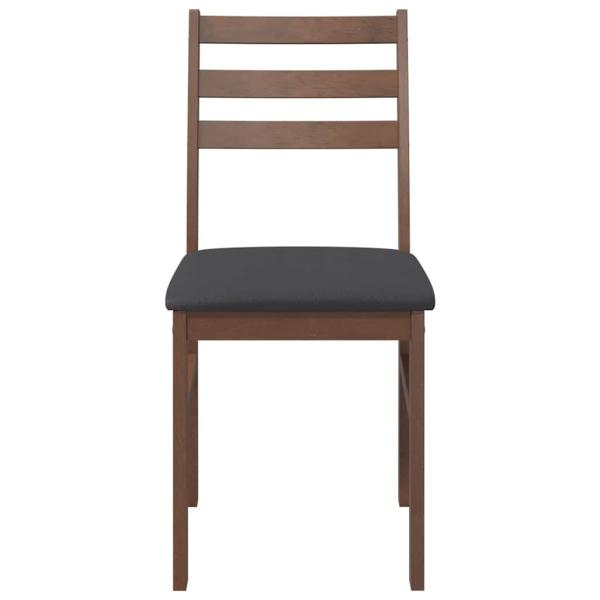 Esszimmerstühle mit Kissen 2 Stk. Braun Massivholz Gummibaum