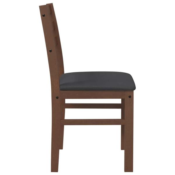 Esszimmerstühle mit Kissen 2 Stk. Braun Massivholz Gummibaum