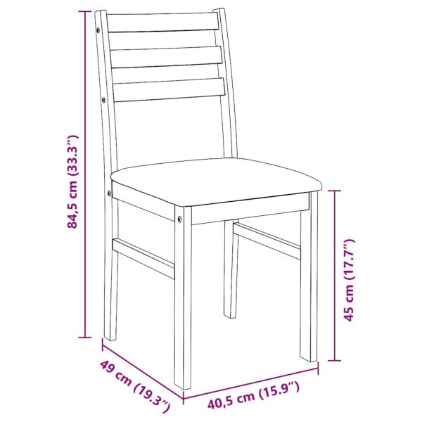 Esszimmerstühle mit Kissen 2 Stk. Braun Massivholz Gummibaum