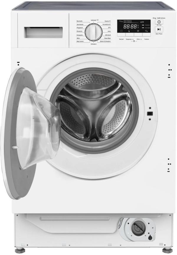 Amica EWA 34660 W 8kg Einbauwaschmaschine, 60 cm breit, 1400 U/Min, AquaStopp, 16 Programme, AutoSensor Mengenautomatik, weiß