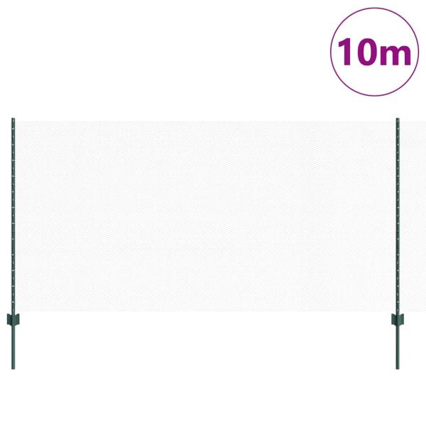 Zaunpfosten 5 Stück U-Profil Grün 120 cm Stahl, Sechseckzaun Grün 1,2x10 m Stahl