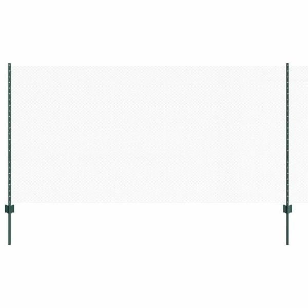 Zaunpfosten 11 Stk U-Profil Grün 120 cm Stahl, Sechseckzaun Grün 1,2x50 m Stahl