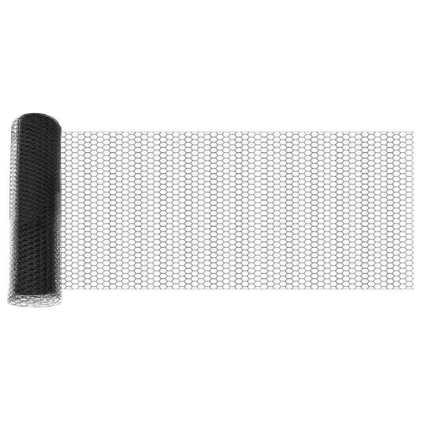 Zaunpfosten 11 Stk U-Kanal Grau 80 cm Stahl, Sechseckiger Zaun Grau 0.8x50 m Stahl