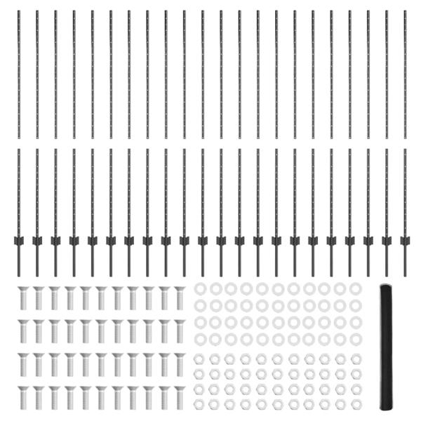 ARDEBO.de - Zaunpfosten 22 Stück U-Kanal Grau 160 cm Stahl, Hexagonzaun Grau 1.6x50 m Stahl