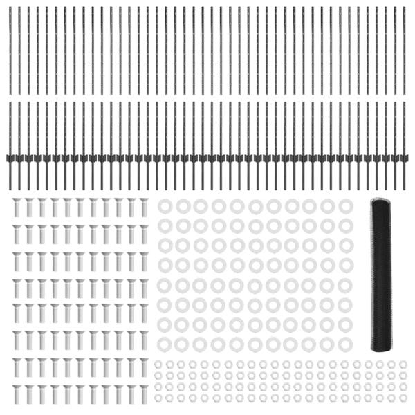 Zaunpfosten 22 Stück U-Profil Grau 120 cm Stahl, Sechseckzaun Grau 1,2x100 m Stahl
