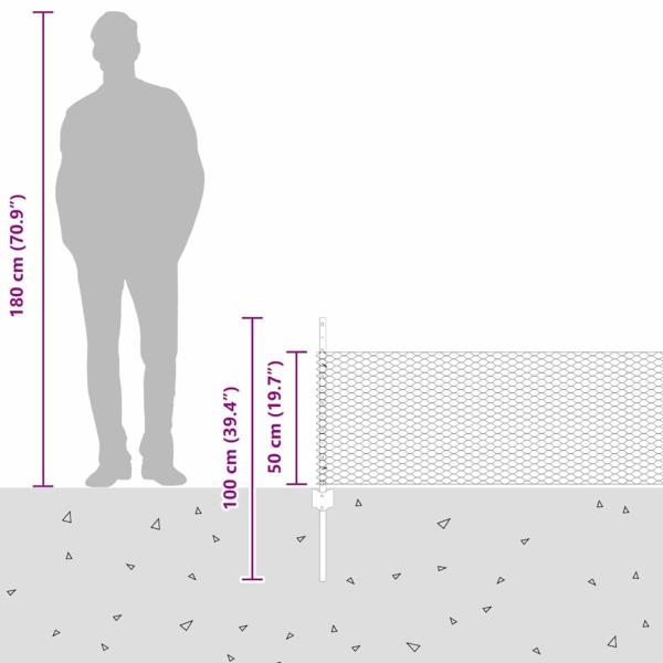 Zaunpfosten 5 Stück U-Profil 60 cm Verzinkter Stahl, Sechseckzaun 0.5x10 m Verzinkter Stahl