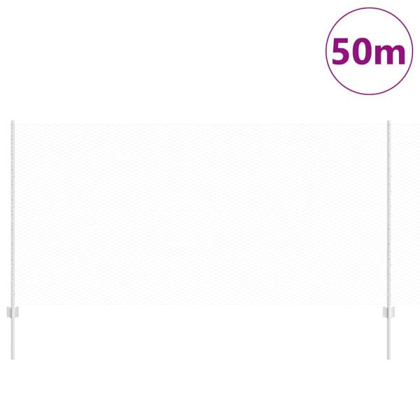 Zaunpfosten 22 Stück U-Kanal 120 cm verzinkter Stahl, Sechseckzaun 1,2x50 m verzinkter Stahl