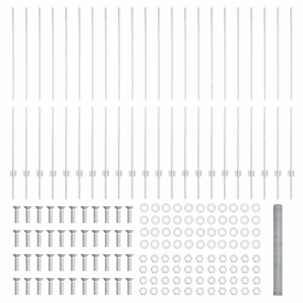 Zaunpfosten 22 Stück U-Kanal 150 cm verzinkter Stahl, Sechseckzaun 1,5x50 m verzinkter Stahl