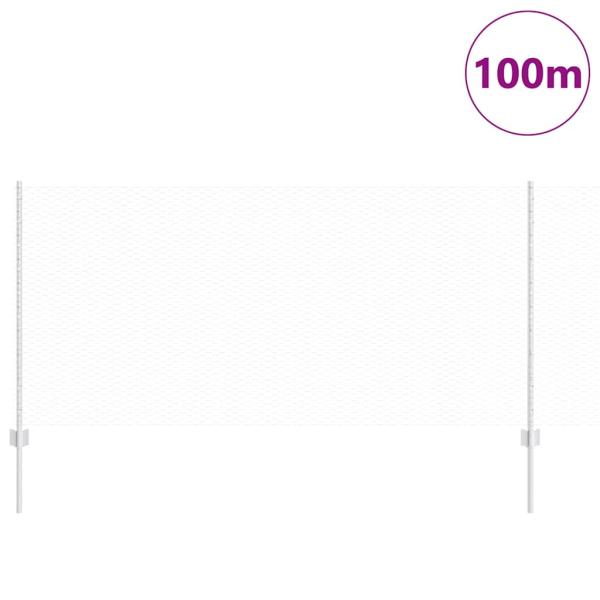 Zaunpfosten 22 Stück U-Kanal 100 cm Verzinkter Stahl, Hexagonzaun 1x100 m Verzinkter Stahl