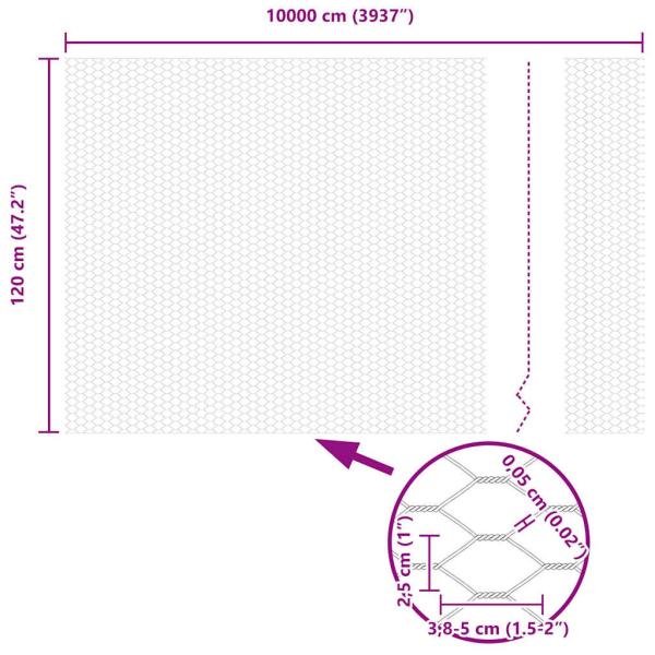 Zaunpfosten 22 Stück U-Kanal 120 cm verzinkter Stahl, Sechseckzaun 1,2x100 m verzinkter Stahl