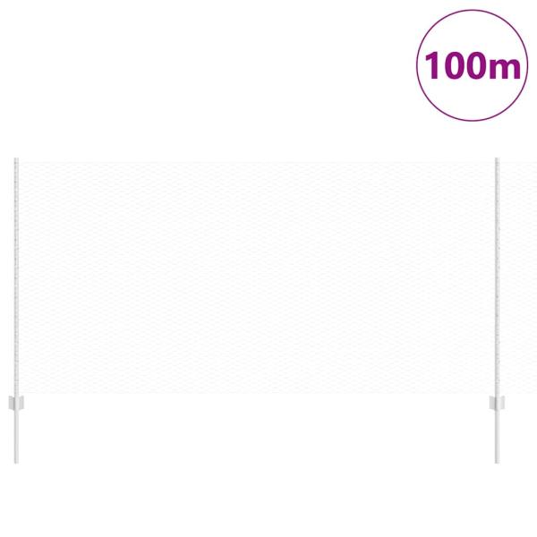 Zaunpfosten 22 Stück U-Kanal 120 cm verzinkter Stahl, Sechseckzaun 1,2x100 m verzinkter Stahl