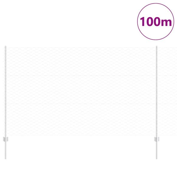 Zaunpfosten 22 Stück U-Channel 140 cm Feuerverzinkter Stahl, Hexagonzaun 1,4x100 m Feuerverzinkter Stahl