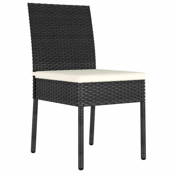 5-teiliges Garten-Essset Schwarz Poly Rattan