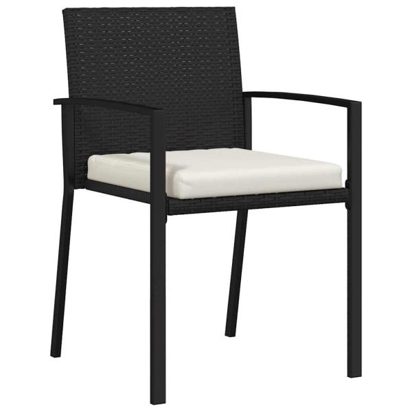 9-teiliges Garten Essset Schwarz Poly-Rattan
