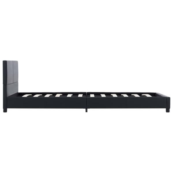 Bettgestell Schwarz Kunstleder 90x200 cm