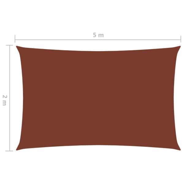Sonnensegel Oxford-Gewebe Rechteckig 2x5 m Terrakotta-Rot