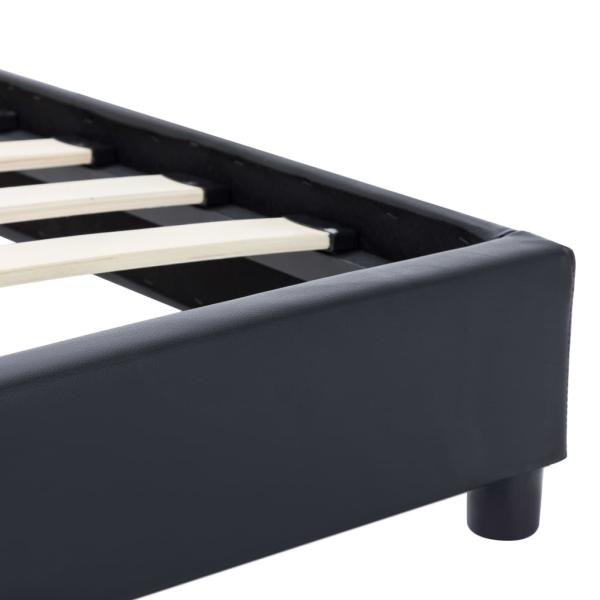 Bettgestell Schwarz Kunstleder 100x200 cm