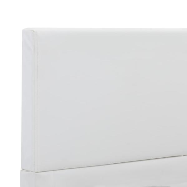 Bettgestell Weiß Kunstleder 90x200 cm