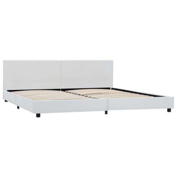 Bettgestell Weiß Kunstleder 180x200 cm