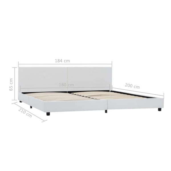 Bettgestell Weiß Kunstleder 180x200 cm