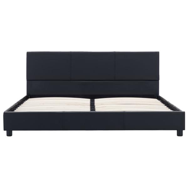 Bettgestell Schwarz Kunstleder 160x200 cm