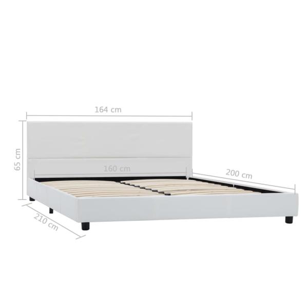 Bettgestell Weiß Kunstleder 160x200 cm